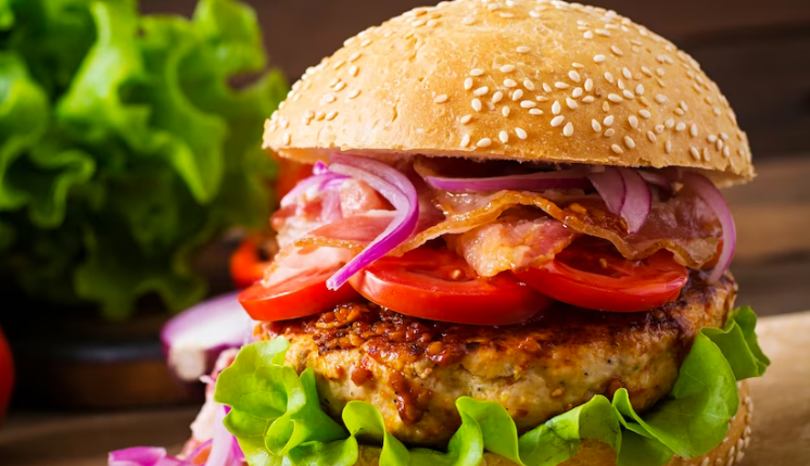 Japanese teriyaki chicken burger