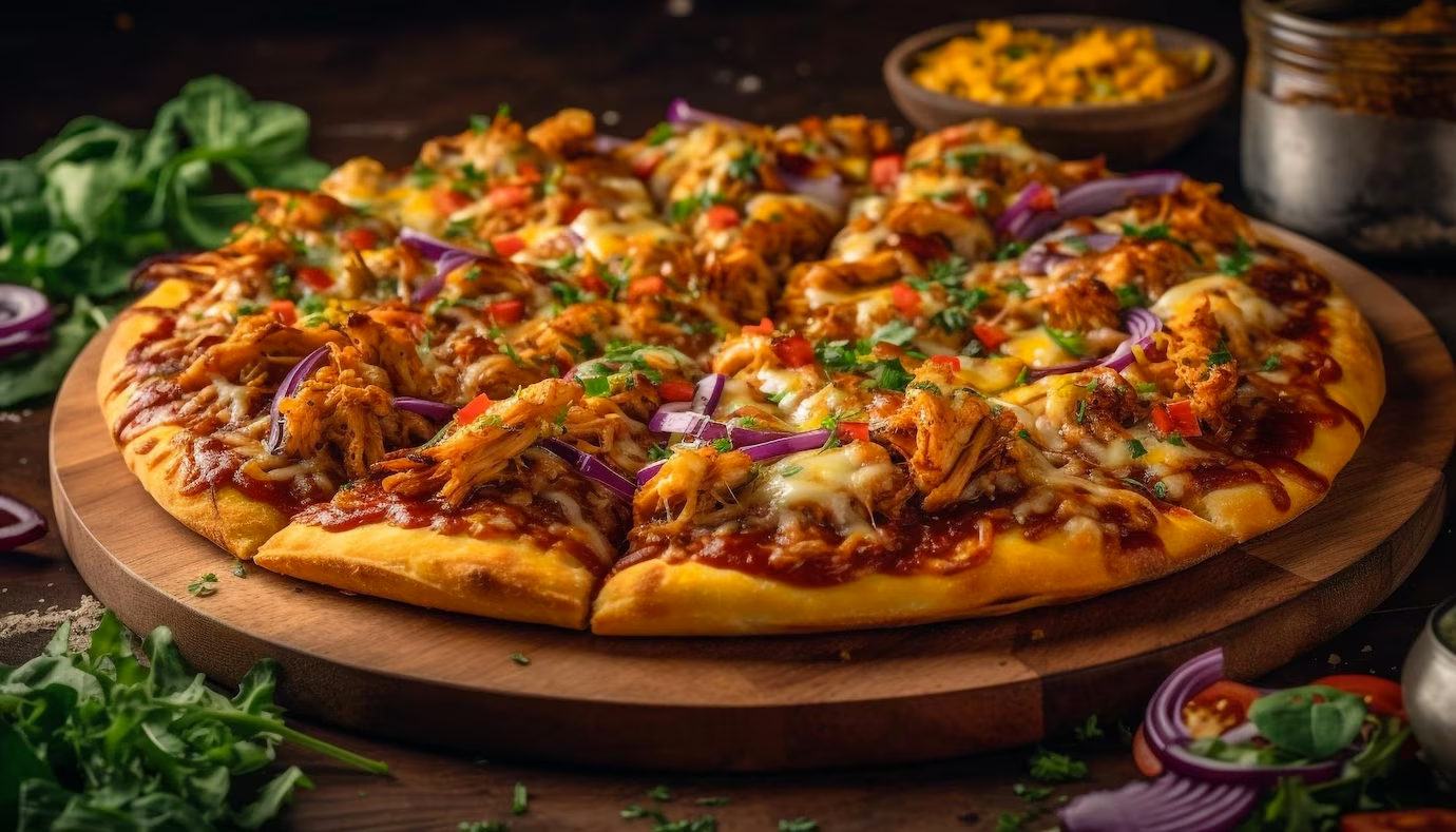 Japanese teriyaki chicken pizza