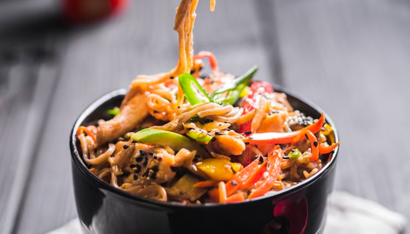 Japanese teriyaki chicken noodles